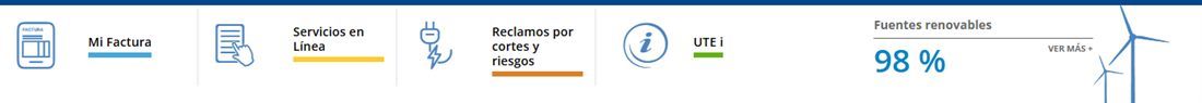 Acceso a Servicios en Línea desde la página de inicio de UTE
